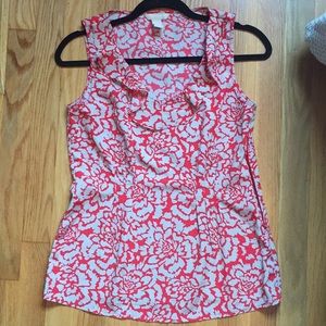 Banana republic floral sleeveless blouse